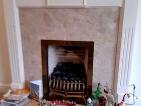 Freecycle Fireplace basket, hearth and surround.