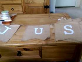 Freecycle Just Married Hessian Bunting