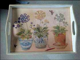 Freecycle Decoupage tray with stand