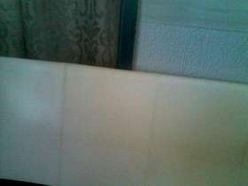 Freecycle King size white faux leather bed