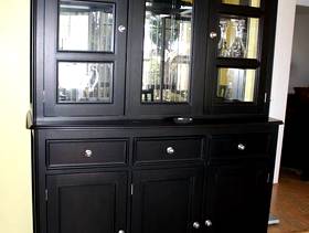 Freecycle Black dining table and hutch