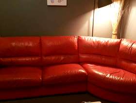 Freecycle Free red leather couch and chair