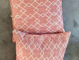 Freecycle Two terracotta and gold Duresta cushions.