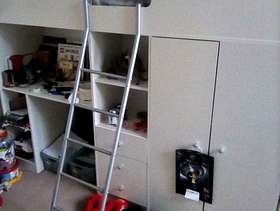 Freecycle Kid's cabin bed with wardrobe and desk
