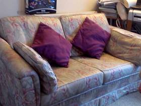 Freecycle A 2-seat sofa/couch with several lovely cushions for free