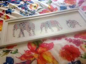 Freecycle Elephant picture in frame