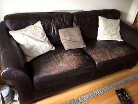 Freecycle M&S Abbey leather 3 seater sofa