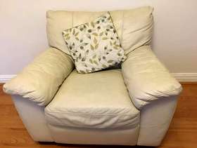 Freecycle Ivory Leather Armchair