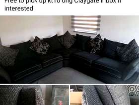 Freecycle Corner material sofa