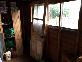 Freecycle Old pine stripped door