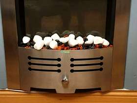 Freecycle Electric Fireplace in Brushed Steel with Coal/Pebble effect flame