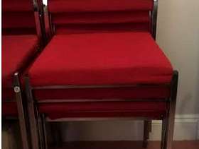 Freecycle 10 red padded stacking chairs
