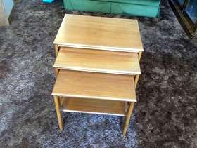 Freecycle Nest of 3 teak tables