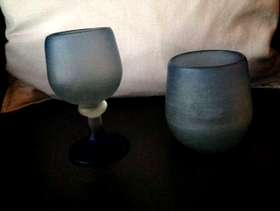 Freecycle Blue handmade drinking glasses