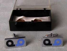 Freecycle Retro Cufflinks Blue/black - boxed