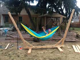 Freecycle Homemade wood hammock stand