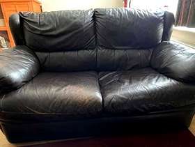 Freecycle 2 seater brown leather sofa