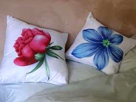 Freecycle Blue Flower Cushion