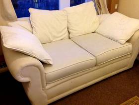 Freecycle 2 seat white sofa with cushions for free!