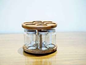 Freecycle Habitat Rotating Spice Rack With Spice Jars