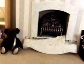 Freecycle Gas fire. ‘Silver’ basket with ‘logs’