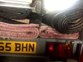 Freecycle 3 large rolls of pink carpet and liner