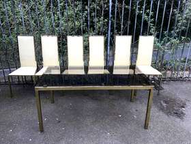 Freecycle Glass-topped dining table and chairs