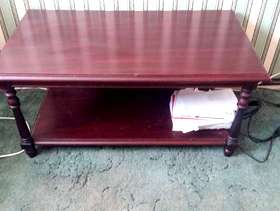 Freecycle Mahogany coffee table.