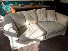 Freecycle Two seater cream sofa