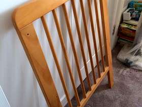 Freecycle Wooden cot and mattress