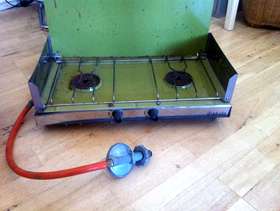 Freecycle Diabolo two ring gas camping stove.