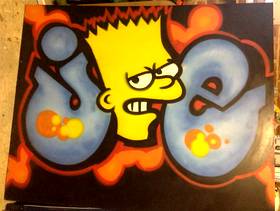 Freecycle Graffiti picture of boys name Joe in Simpsons style!