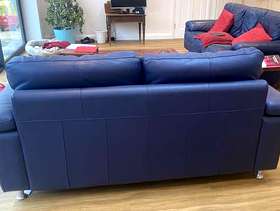 Freecycle Two navy blue leather sofas