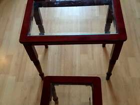 Freecycle Wooden , glass top tables