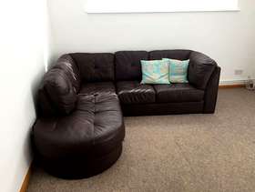 Freecycle Leather couch and double bed