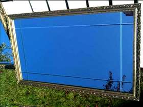 Freecycle Large CUT GLASS MIRROR in Ornate Gilt Wood Frame