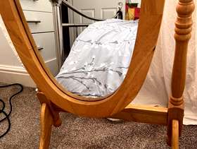 Freecycle Mirror Oval pine free standing that tilts