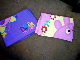 Freecycle Dora & peppa pig fleece blankets