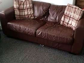 Freecycle 2x brown leather sofas