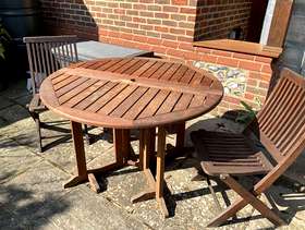 Freecycle Teak garden table and chairs
