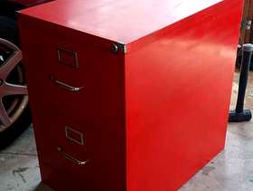 Freecycle 2 Drawer Metal File Cabinet- Cherry Red