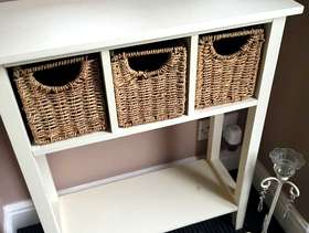 Freecycle Hall/side table with wicker basket drawers