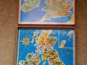 Freecycle Vintage Wooden Handcut Jigsaw of British Isles