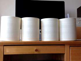 Freecycle 4 identical light cream pendant lampshades