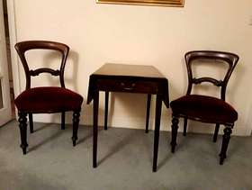 Freecycle Dining table & 2 Victorian chairs