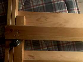 Freecycle Single pine bed with guest bed underneath