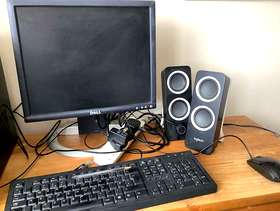 Freecycle Logitech speakers, Dell monitor, keyboard and mouse