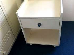 Freecycle Two side tables with drawer, on wheels