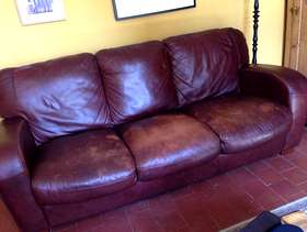 Freecycle 3 seater leather sofa