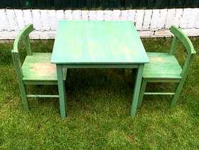 Freecycle Wooden children's table and 2 chairs